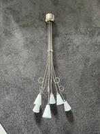 Hanglamp grijs metaal 6-lichts, Ophalen, Zo goed als nieuw, Glas, 75 cm of meer