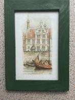 Anton Pieck ingelijste ansichtkaart Delftshaven, Ophalen of Verzenden, Zuid-Holland