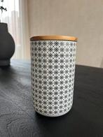 Xenos opbergpot zwart - wit met houten deksel, Gebruikt, Overige typen, Ophalen of Verzenden, Overige stijlen