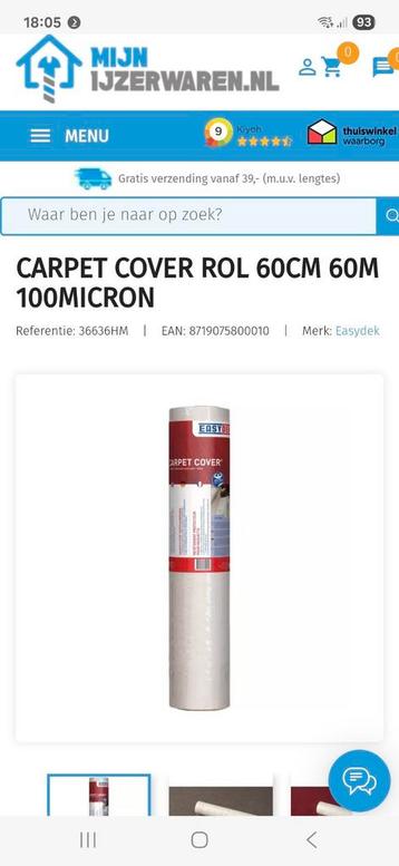 Carpet Cover Rol 60cm 60M 100Micron



 
 beschikbaar voor biedingen