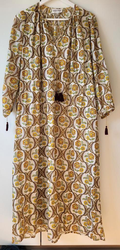 Nieuwe Antik Batik maxi jurk maat 38/40 Lonneke Nooteboom, Kleding | Dames, Jurken, Nieuw, Maat 38/40 (M), Geel, Onder de knie