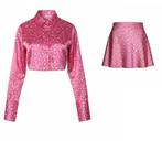 Rotate set satijnen hartjes co‑ord rok blouse xs 34, Kleding | Dames, Rokken, Verzenden, Mvt, Roze, Maat 34 (XS) of kleiner
