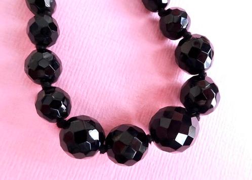 jwg Lange antiek vintage 20s git gitten kralen ketting zwart, Sieraden, Tassen en Uiterlijk, Antieke sieraden, Ketting, Overige materialen