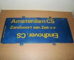 Oud dubbelz.metalen bord station Amsterdam C.S-Eindhoven C.S, Verzamelen, Spoorwegen en Tramwegen, Overige typen, Gebruikt, Ophalen of Verzenden
