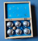 Jeu de boule ballen 6 stuks in houten kistje, Een of twee spelers, Ophalen, Zo goed als nieuw
