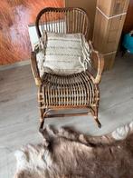 Vintage rotan schommelstoel, Ophalen, Gebruikt, Bruin, Riet of Rotan