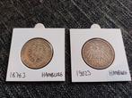 Set 2 Stuks 2 Mark Hamburg Zilver, Ophalen of Verzenden, Duitsland, Setje, Zilver