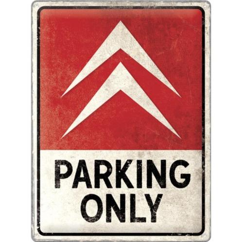 Citroen parking only logo relief reclamebord van metaal, Verzamelen, Automerken, Motoren en Formule 1, Nieuw, Auto's, Ophalen of Verzenden