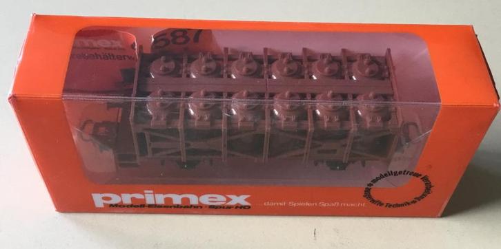 PRIMEX/MäRKLIN H0 # 4587 ZUUR CONTAINER WAGEN BRUIN/BRUIN -2, Hobby en Vrije tijd, Modeltreinen | H0, Nieuw, Wagon, Wisselstroom