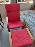IKEA stoel met poef rood, Ophalen, Hout, Gebruikt, Eén