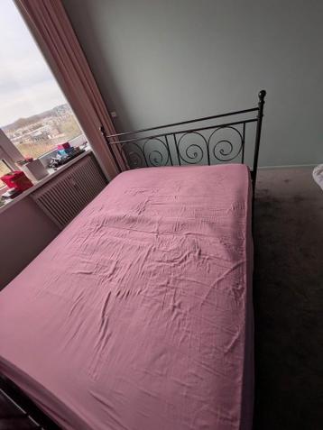 Zwart metalen bed 160 breed - afbeelding 6