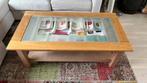 Leuke rechthoekige koffietafel/salontafel van hout & glas, 100 tot 150 cm, Modern, Minder dan 50 cm, Rechthoekig