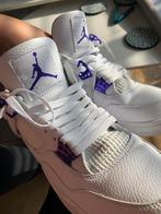 Jordan 4 metallic purple, Kleding | Heren, Schoenen, Verzenden, Zo goed als nieuw, Wit