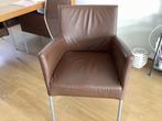 Lederen eetkamerstoelen donkerbruin, Ophalen, Gebruikt, Minder dan 75 cm, Leer
