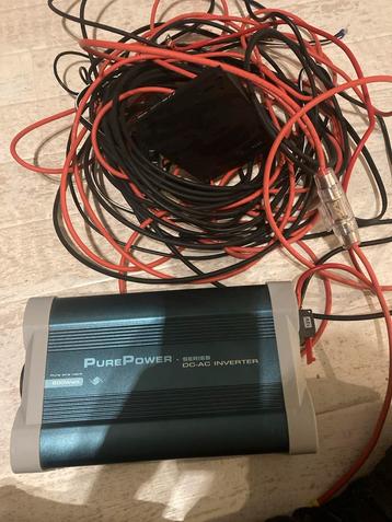 Omvormer 600W Zuivere Sinus + Bekabeling beschikbaar voor biedingen