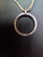 Oude wit gouden hoepel hanger met briljanten, 14 krt, Verzenden, Goud, Hanger, Met edelsteen