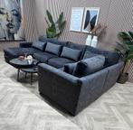 ZGAN Velvet Velours U-Bank / Hoekbank - Antraciet - 354cm, Huis en Inrichting, Banken | Bankstellen, Ophalen, -, -, Hoekbank
