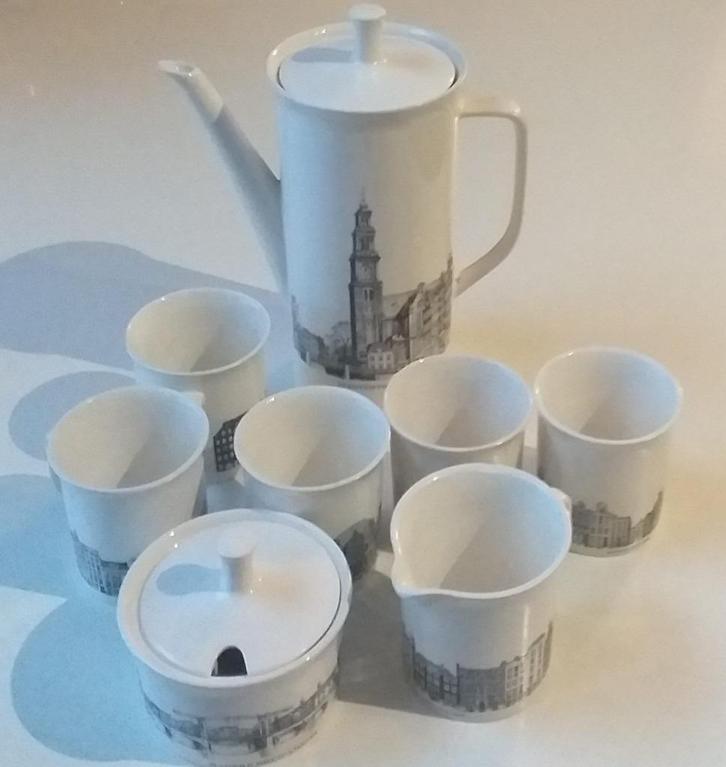 Villeroy en boch amsterdamse grachten theepot en servies, Huis en Inrichting, Keuken | Servies, Gebruikt, Kop(pen) en/of Schotel(s)