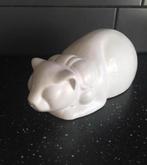 Vintage witte kat - houder voor wol of draad, Verzamelen, Beelden en Beeldjes, Ophalen of Verzenden, Dier