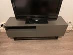 Grijs TV meubel met lade en klepkastje - 120cm breed, Gebruikt, 100 tot 150 cm, Ophalen of Verzenden, Minder dan 100 cm
