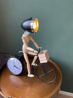 Unieke lamp met klok, Ophalen of Verzenden, Zo goed als nieuw, Hout, Minder dan 50 cm