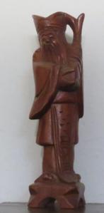 Houten beeld Chinese god  20,5 cm, Ophalen of Verzenden