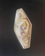 Zilveren broche met agaat steen, 4 tot 7 cm, Ophalen of Verzenden, Zo goed als nieuw, Met edelsteen