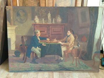 Toile de 25 Figure schilderij " Schaakspelers"   beschikbaar voor biedingen