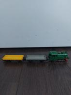 Marklin H0 loc groen 3029 en 2 lage laadwagons, Hobby en Vrije tijd, Modeltreinen | H0, Gebruikt, Ophalen of Verzenden, Analoog