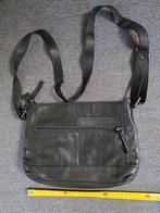 Dames leren zwarte schoudertasje 5th Avenue 29x21 cm, Overige merken, Zwart, Ophalen of Verzenden, Zo goed als nieuw