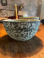 Vintage berkenbast chamotte bloempot, Tuin en Terras, Bloempotten, Rond, Ophalen of Verzenden, Zo goed als nieuw, Aardewerk