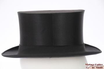vintage Chapeau Claque Vouwbare hoge hoed zwart zijde 54 =XS beschikbaar voor biedingen