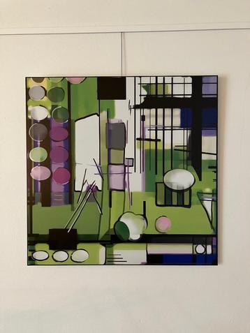 Abstract digitaal kunstwerk kleur groen beschikbaar voor biedingen