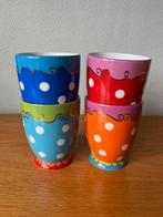 Oilily servies Polka Dots - Douwe Egberts 4 grote bekers, Huis en Inrichting, Ophalen of Verzenden, Zo goed als nieuw, Overige stijlen