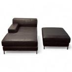 Ikea kramfors leer chaises longue met hocker goede staat, Huis en Inrichting, Ophalen, Zo goed als nieuw, Tweepersoons, 200 cm