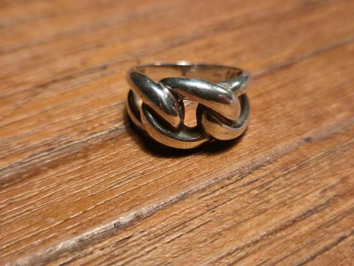 Zilveren ring "knoop" maat 12.5, Sieraden, Tassen en Uiterlijk, Ringen, Dame, Zilver, Zilver, Ophalen of Verzenden