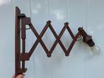 Vintage schaarlamp harmonica lamp wandlamp teak houten, Huis en Inrichting, Lampen | Wandlampen, Ophalen of Verzenden, Gebruikt