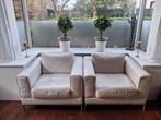 Twee witte leren stoelen van Ikea (Arild), Huis en Inrichting, Ophalen, Gebruikt, Leer, Modern