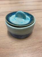 Dekselpotje steengoed blauw en groen, Ophalen of Verzenden, Zo goed als nieuw, Keramiek, Overige typen