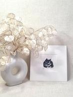 Etsje van een liggend katje, in passe partout 20x20 cm, Minder dan 50 cm, Oorspronkelijke maker, Nieuw, Ophalen of Verzenden