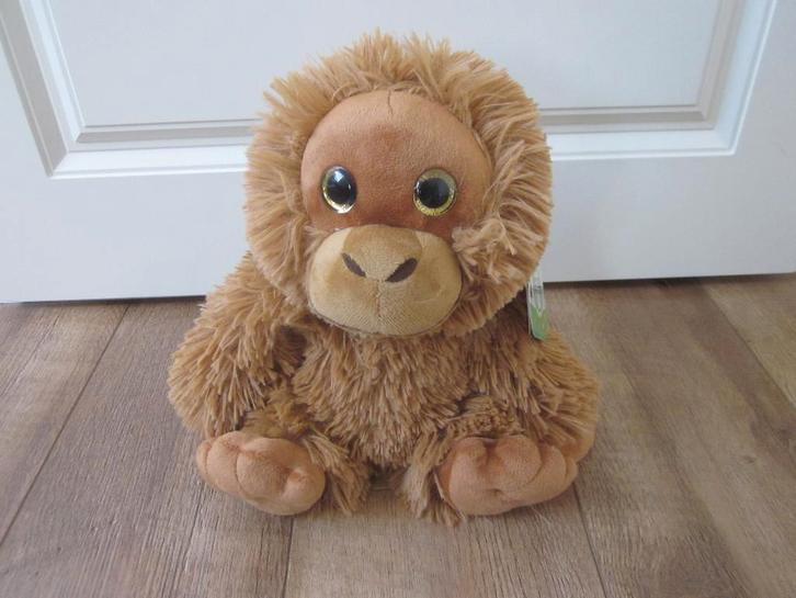 ZD Trading roodbruin langharig pluche aap knuffel glitter og, Kinderen en Baby's, Speelgoed | Knuffels en Pluche, Nieuw, Overige typen