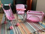 Poppen speelset met buggy, bedje en stoel, Kinderen en Baby's, Speelgoed | Poppen, Ophalen, Zo goed als nieuw, Babypop