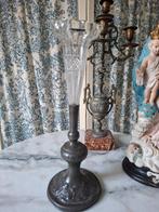 Antieke Vaas - Glas en Tin, Antiek en Kunst, Antiek | Glas en Kristal, Ophalen of Verzenden