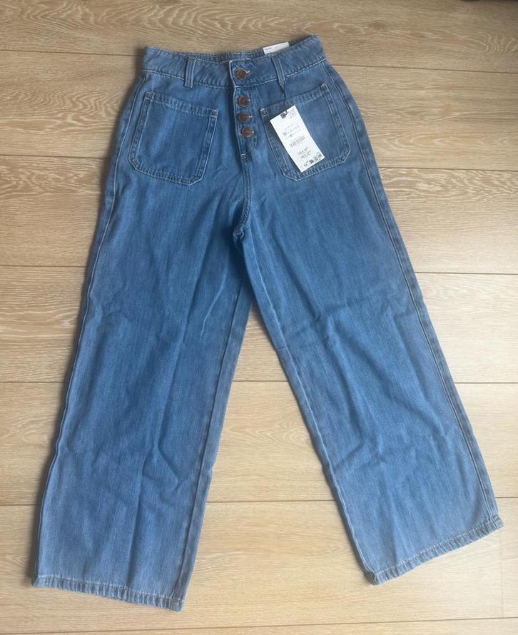 Zara Culotte Jeans - Maat 36 (S) - Nieuw met kaartjes, Kleding | Dames, Broeken en Pantalons, Nieuw, Maat 36 (S), Blauw, Lang