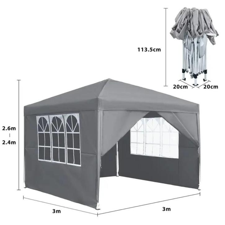 Partytent 3x3m - met zijwanden, Tuin en Terras, Partytenten, Minder dan 5 meter, Ophalen of Verzenden