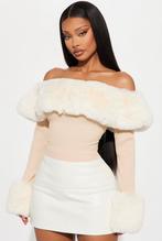Snow Bunny Faux Fur Sweater - Taupe/combo, Kleding | Dames, Truien en Vesten, Beige, Fashion nova, Nieuw, Ophalen of Verzenden