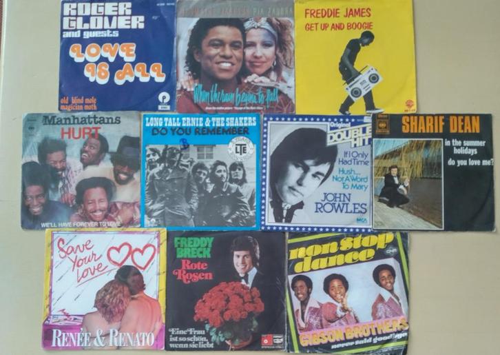 Lot A-2 singles (jaren zestig-zeventig & tachtig), Cd's en Dvd's, Vinyl Singles, Zo goed als nieuw, Single, Pop, 7 inch, Verzenden