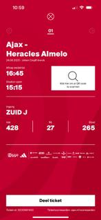 Ajax Heracles 24-8-2025, Tickets en Kaartjes, Eén persoon, Augustus
