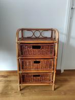 Ladenkastje rotan 3 lades, Huis en Inrichting, Kasten | Ladekasten, Ophalen, Overige materialen, Minder dan 50 cm, Gebruikt