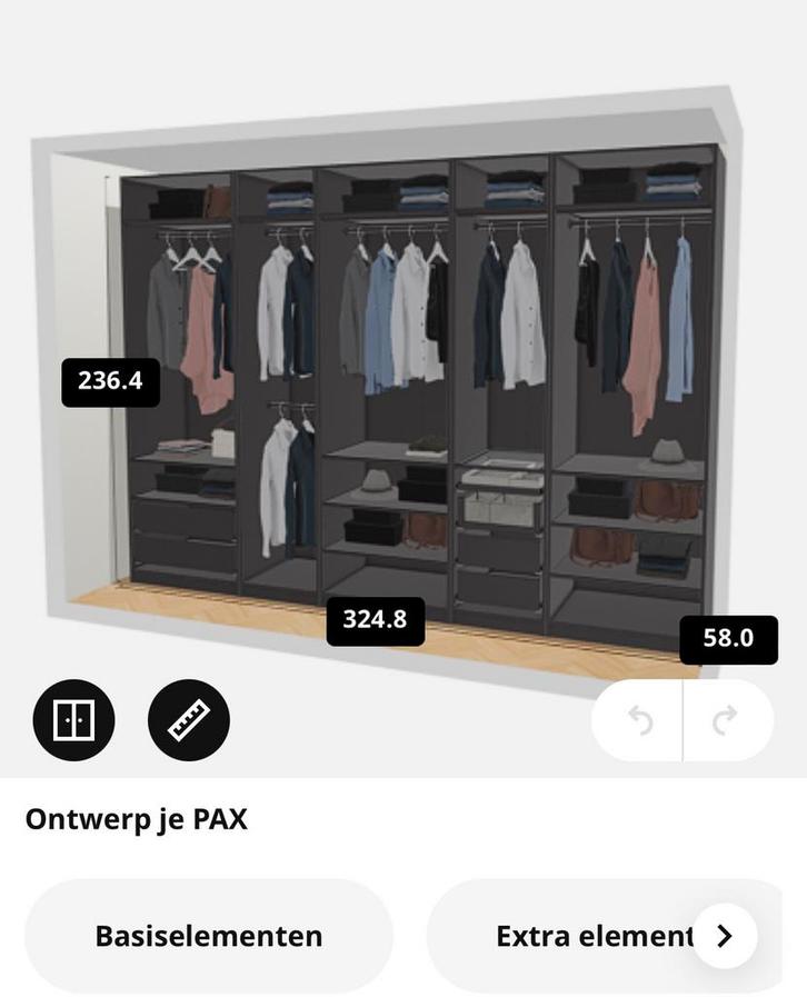 Ikea Pax Kast, Huis en Inrichting, Kasten | Kledingkasten, Zo goed als nieuw, 200 cm of meer, 50 tot 75 cm, Ophalen
